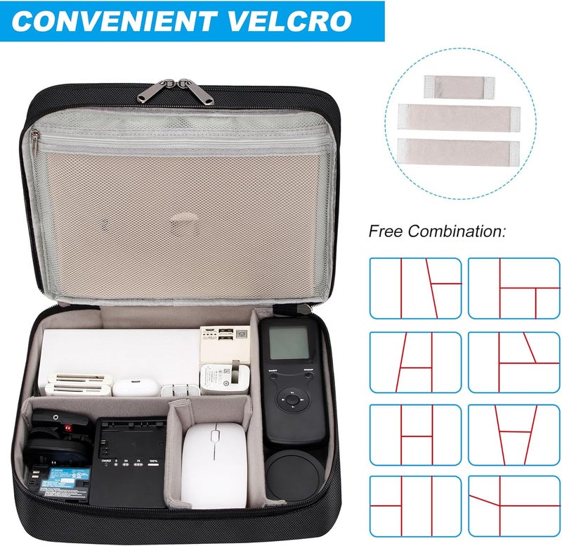 CILLA Electronic Organizer Travel Case, Travel Cord Organizer Case Portable Waterproof Cable Organizer Bag for Charger, Cord, USB, Power Bank, Earphone - Image 5
